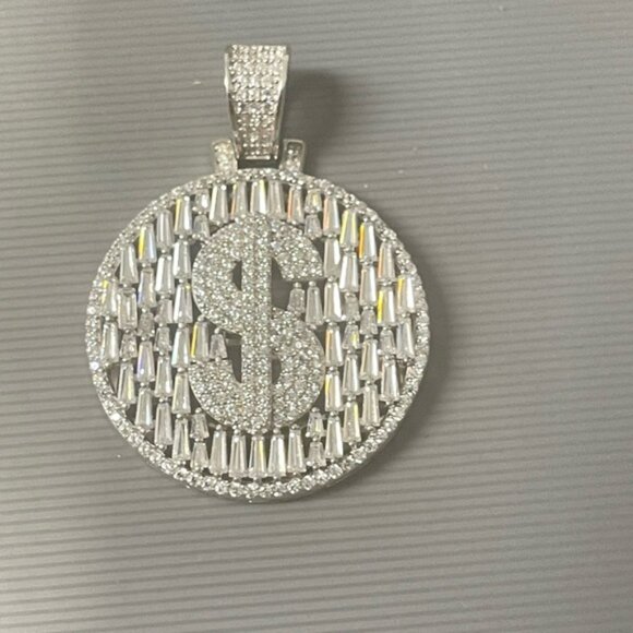 025 Sterling Silver CZ Diamond $ Charm - Picture 4 of 5